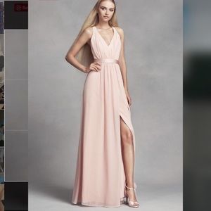Vera Wang White Open Back Blush Bridesmaid Dress